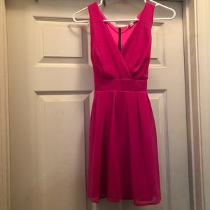 hot pink flare dress